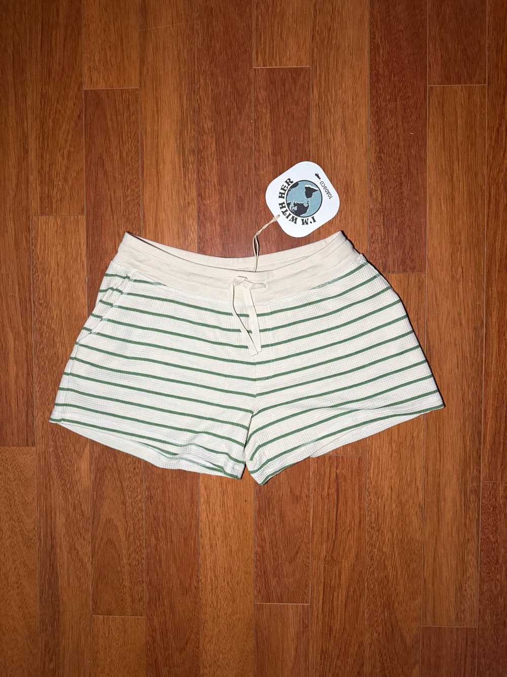 Toad&Co Cream Knit Top with Green Stripes